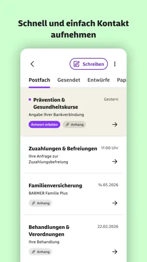 Screenshot von Meine BARMER auf dem iPhone 5