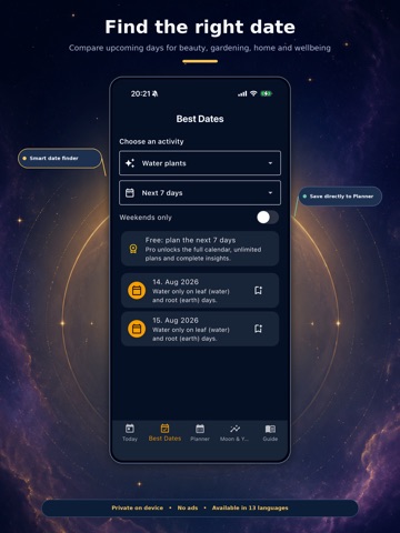 Moon Phase Calendar - MondPlan iPad screenshot