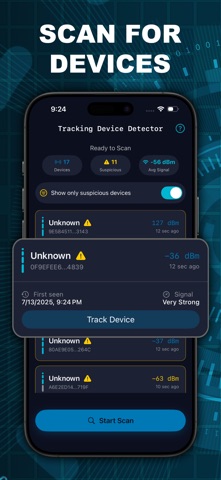 Tracking Device Detector • BLE iPhone screenshot