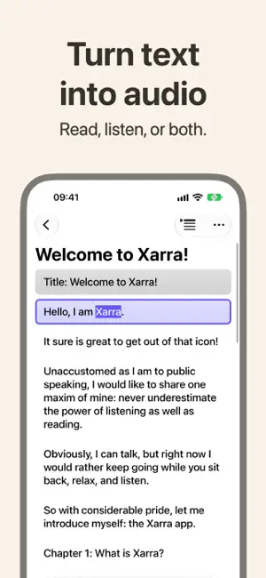 Xarra: Text to Speech Reader screenshot 1