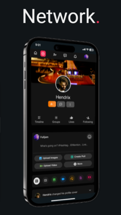 Full Jam - Music Network iPhone screenshot 2 - Social Networking app