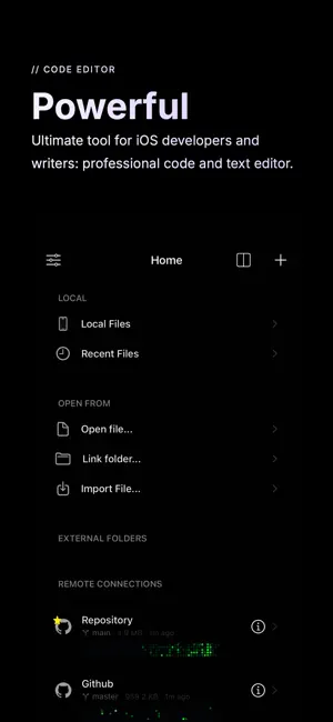 Buffer Editor - Code Editor iPhone screenshot 1