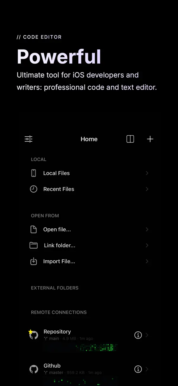 #1. Buffer Editor - Code Editor (iOS) โดย: Blakzero Oy