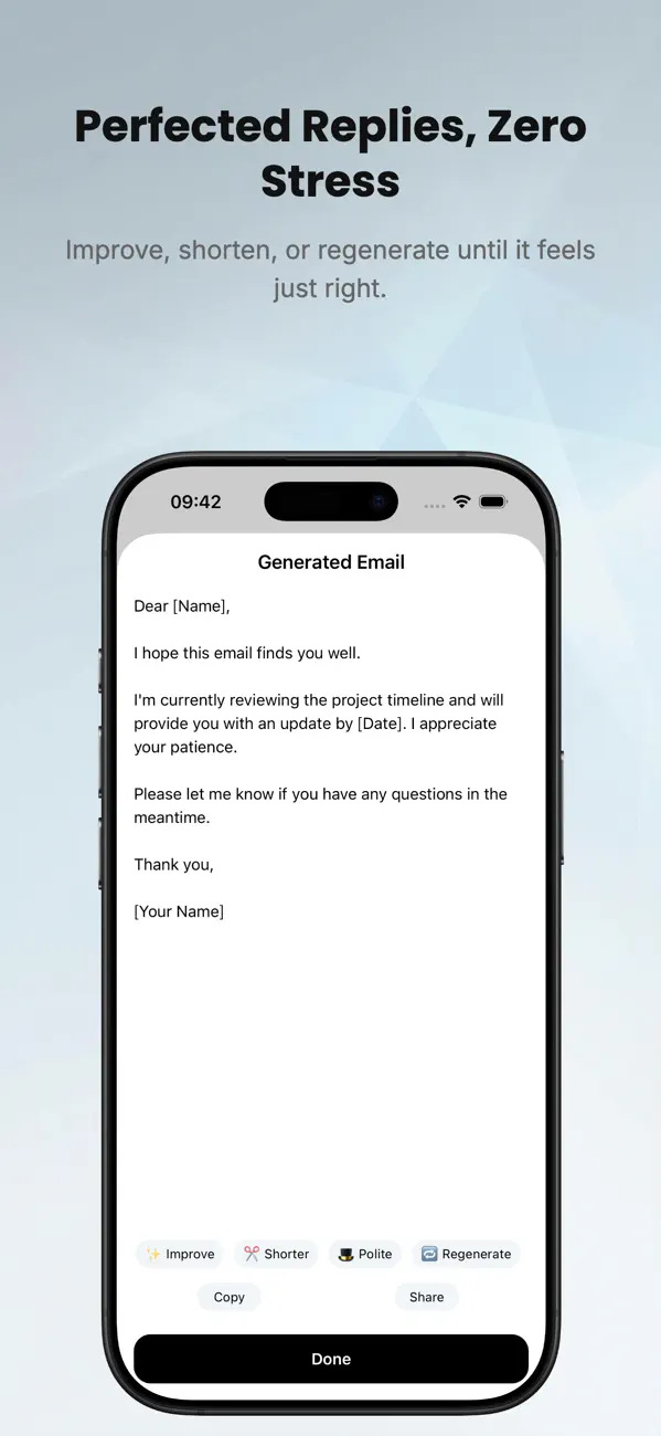 Screenshot #3 pour ReplyAI: Write Emails Fast