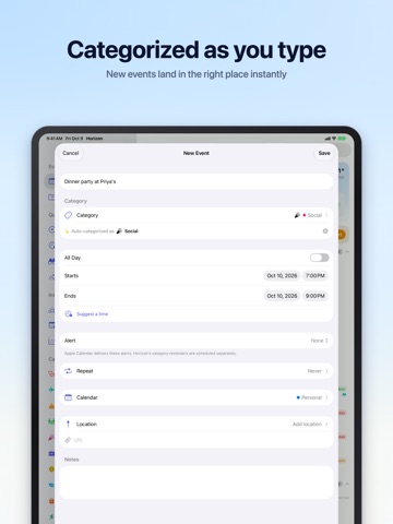 Horizon: Calendar Highlights iPad screenshot