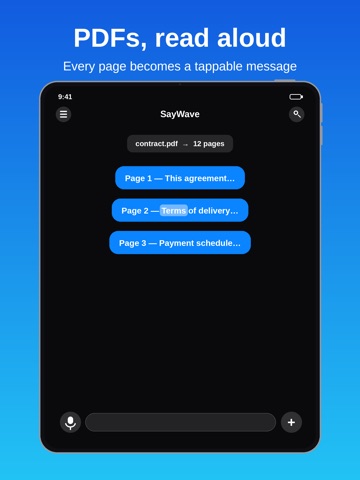 SayWave: Text to Speech iPad screenshot