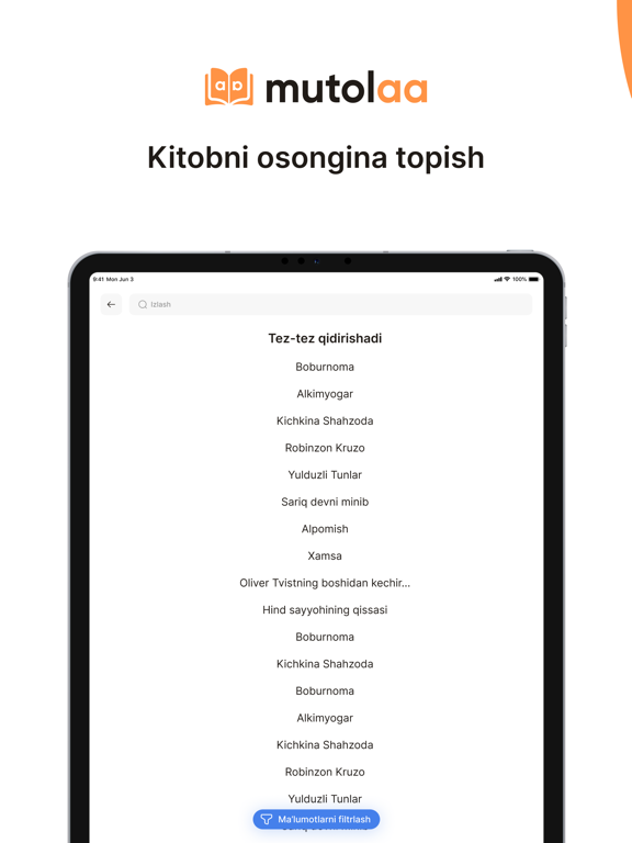 Mutolaa iPad screenshot 2 - Book app