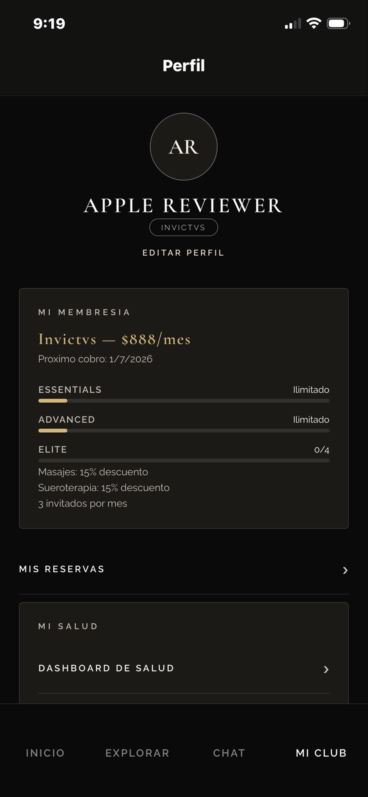 INVICTVS Wellness Club screenshot 2