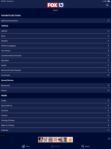 FOX13 Memphis News iPad screenshot