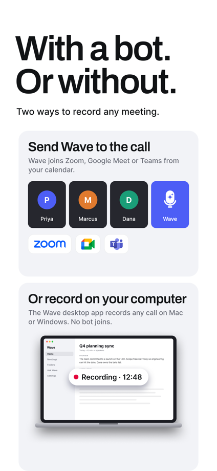 Wave AI Note Taker & Recorder 的 App Store 截图 3
