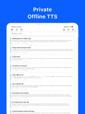 Local TTS - Voice Aloud Reader iPad screenshot