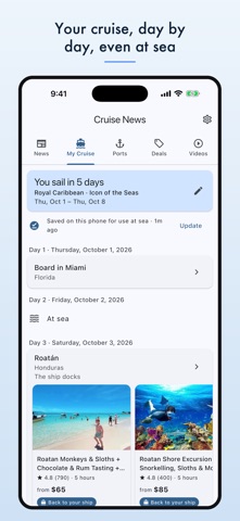Cruise Ship News & Excursions iPhone screenshot