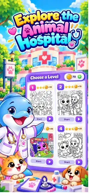 Animal Hospital: Coloring Game screenshot 3