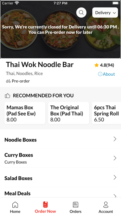 Thai Wok Noodle Bar Screenshot