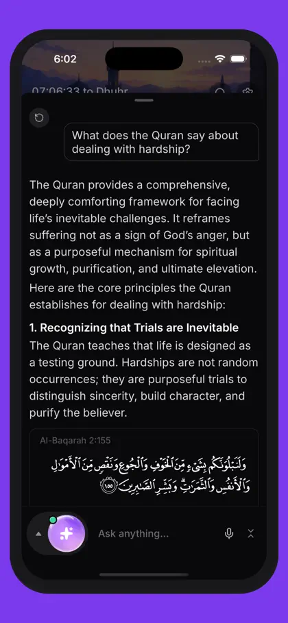 Screenshot 3 di 6 di Tajalli: AI Quran Companion