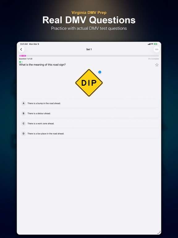 VA DMV Prep iPad screenshot