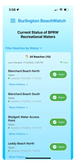 Burlington BeachWatch screenshot 1