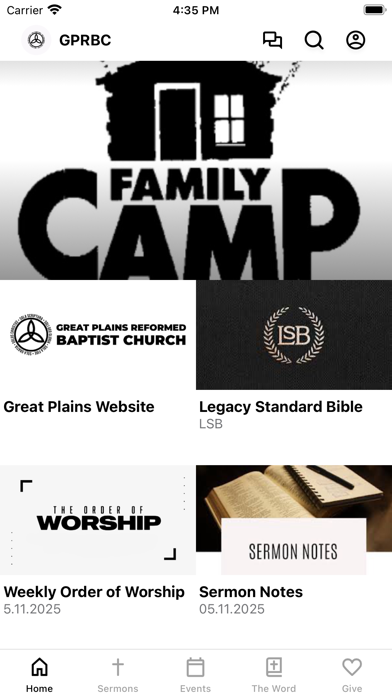 Great Plains Reformed Baptist app screenshot