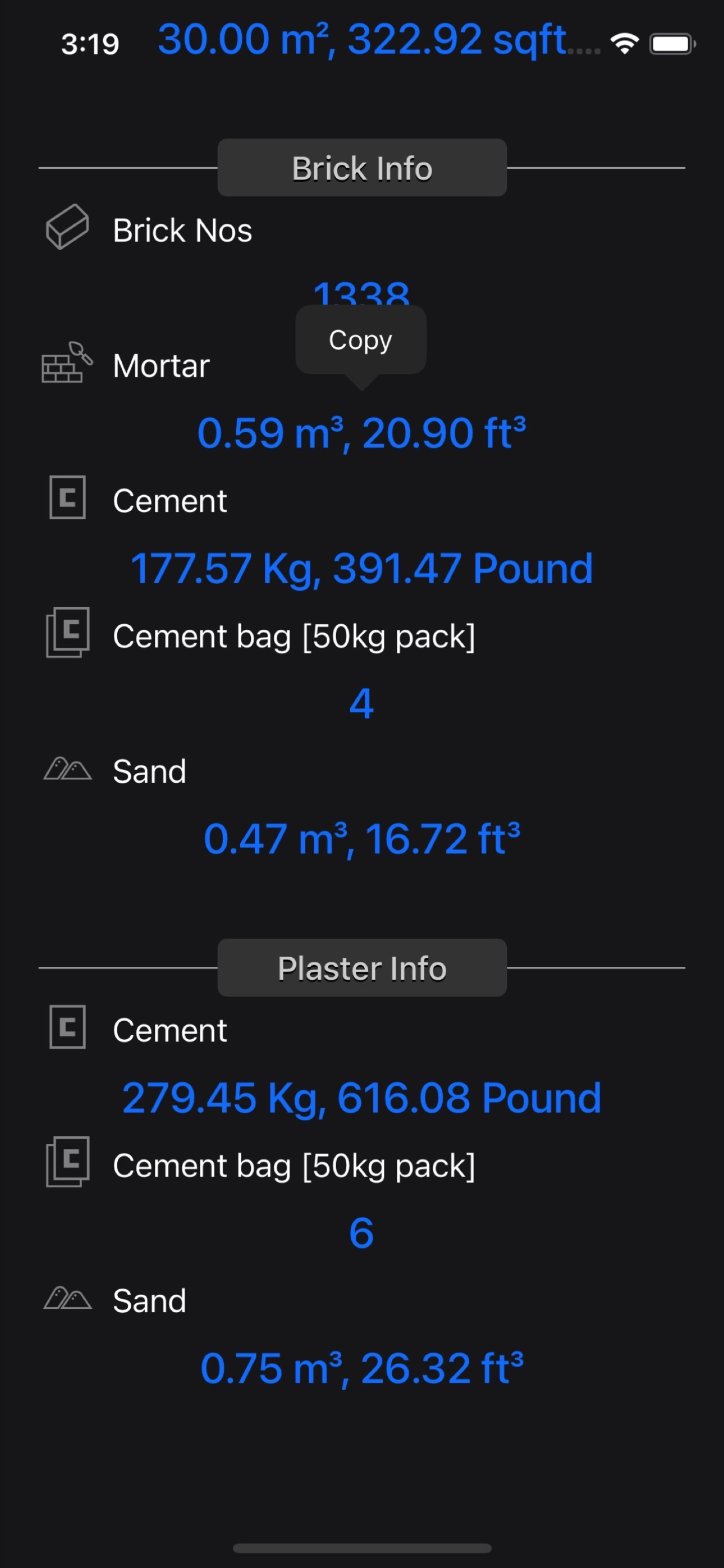 Brick and Plaster Calculator