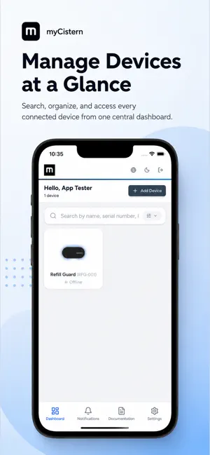 myCistern IoT screenshot 2
