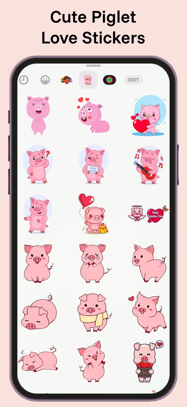 Screenshot #2 pour Cute Piglet Love Stickers