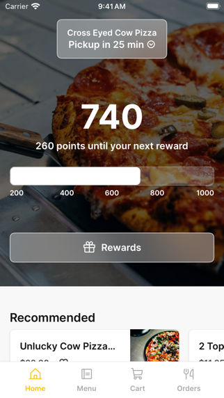 Cross Eyed Cow Pizza iPhone screenshot 1 - Food & Drink app