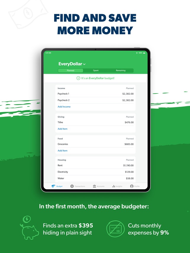 Screenshot of EveryDollar: Budget Management