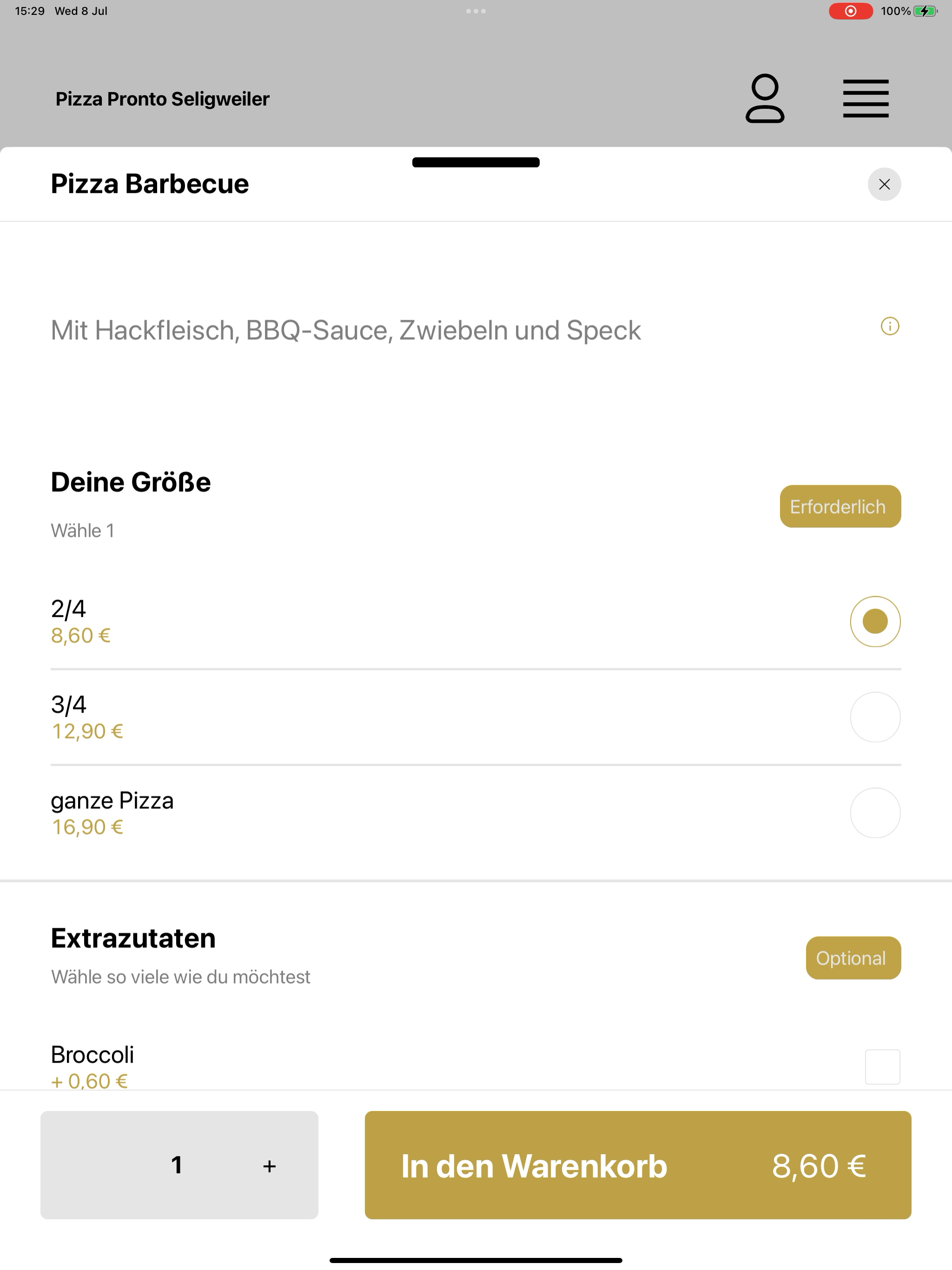 Pizza Pronto Seligweiler screenshot 16