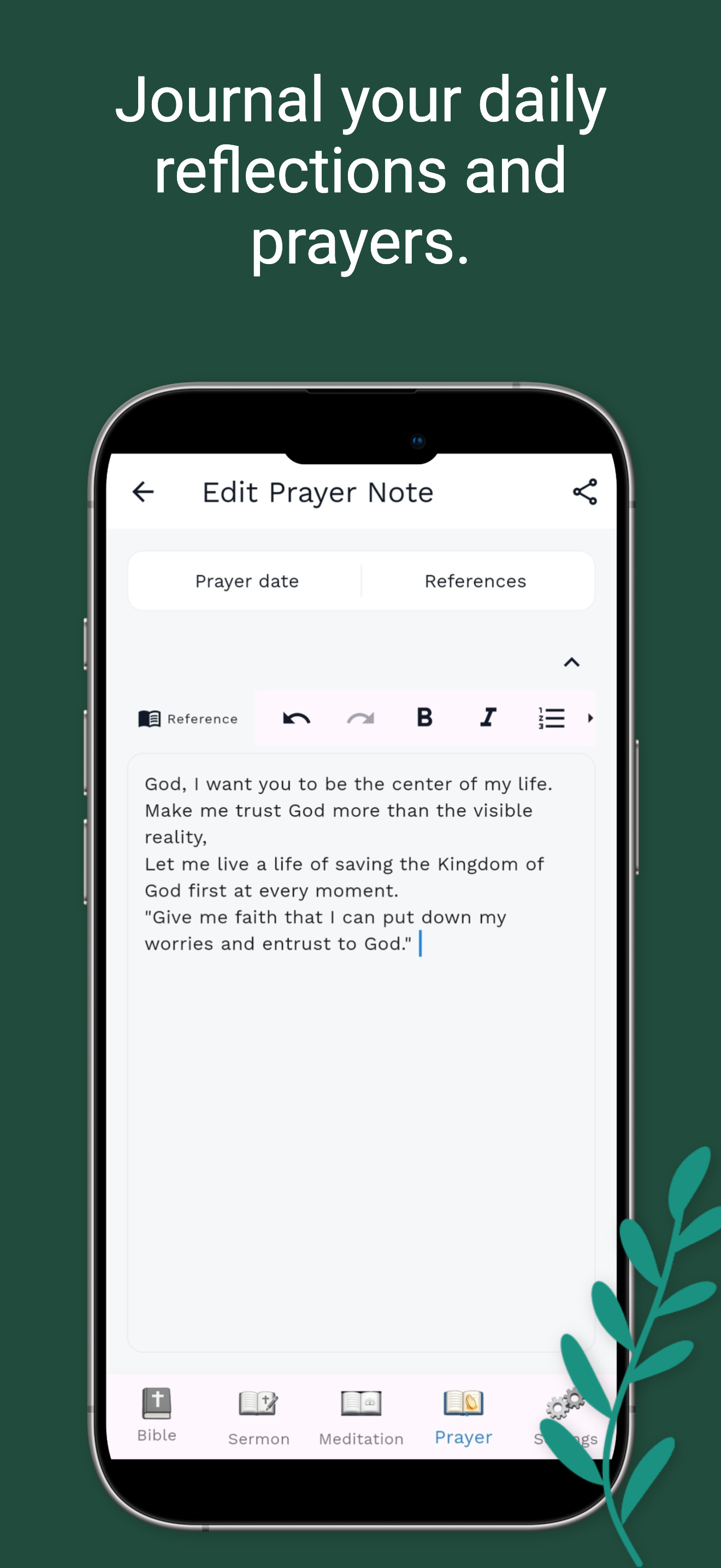 Bible Note - Sermon & Prayer