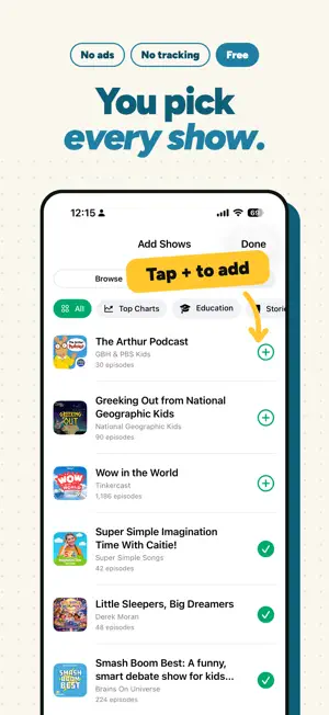 PodFocus: Podcasts for Kids screenshot 2