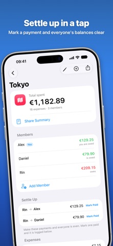 Dutch: track shared expenses iPhone screenshot
