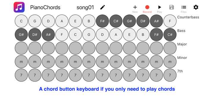 Piano Chords: keys + accordion screenshot 2