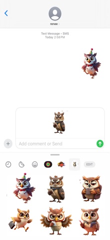 Detective Owl Stickers iPhone screenshot