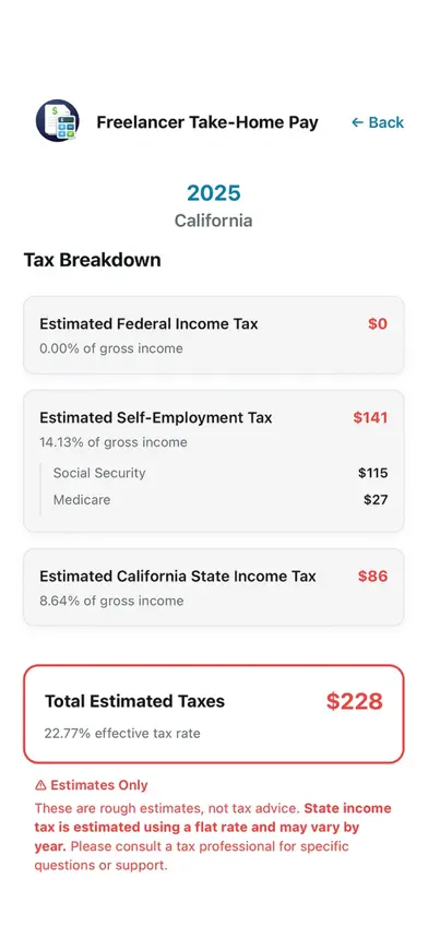 Freelancer Take-Home Pay screenshot 3