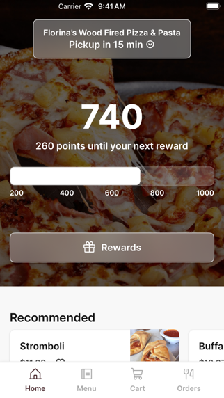 Florina’s Wood Fired Pizza app screenshot
