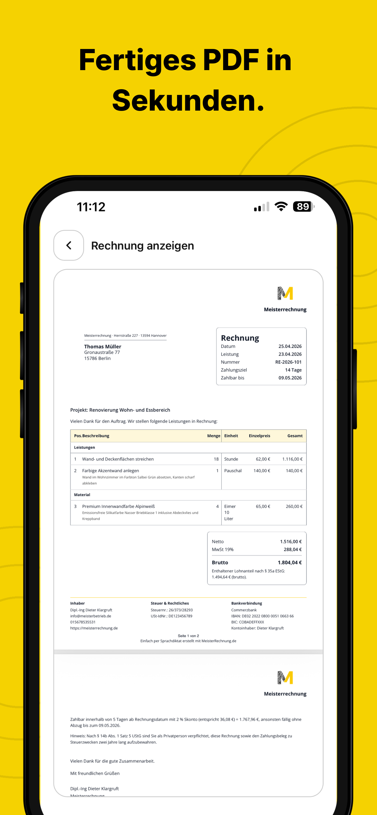 MeisterRechnung: Handwerker screenshot 5