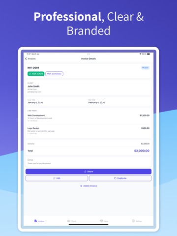 Invoice Maker - Easy Billing iPad screenshot