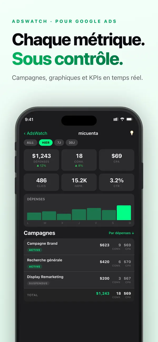 Screenshot #3 pour AdsWatch: Campagnes et Pubs