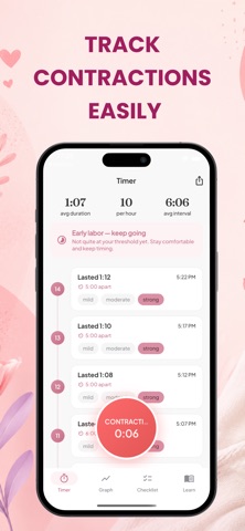 Contraction Timer & Tracker . iPhone screenshot
