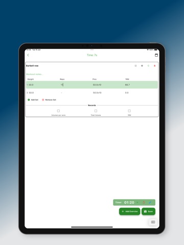 ProgressTrackAI Gym Log iPad screenshot