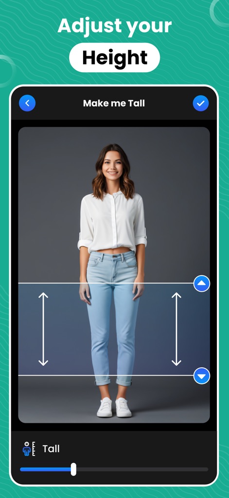Make Me Tall - AI Body Touch - Photo & Video App | MWM