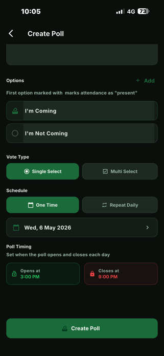 CrickPoll - Cricket Team App Screenshot 2 of 4