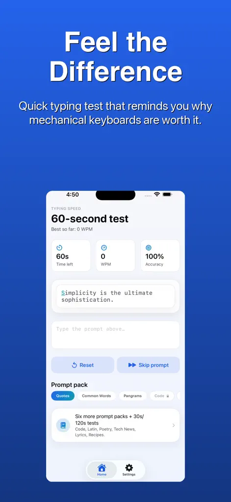 Typing Speed Test - WPM - Education App | MWM