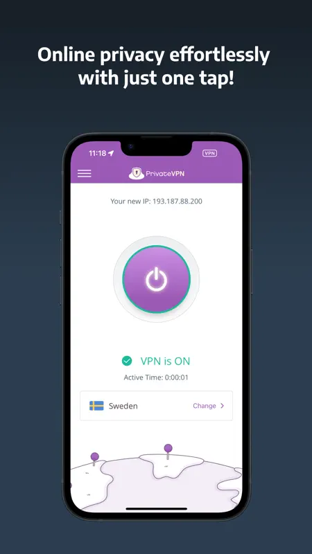 PrivateVPN screenshot 1 of 4