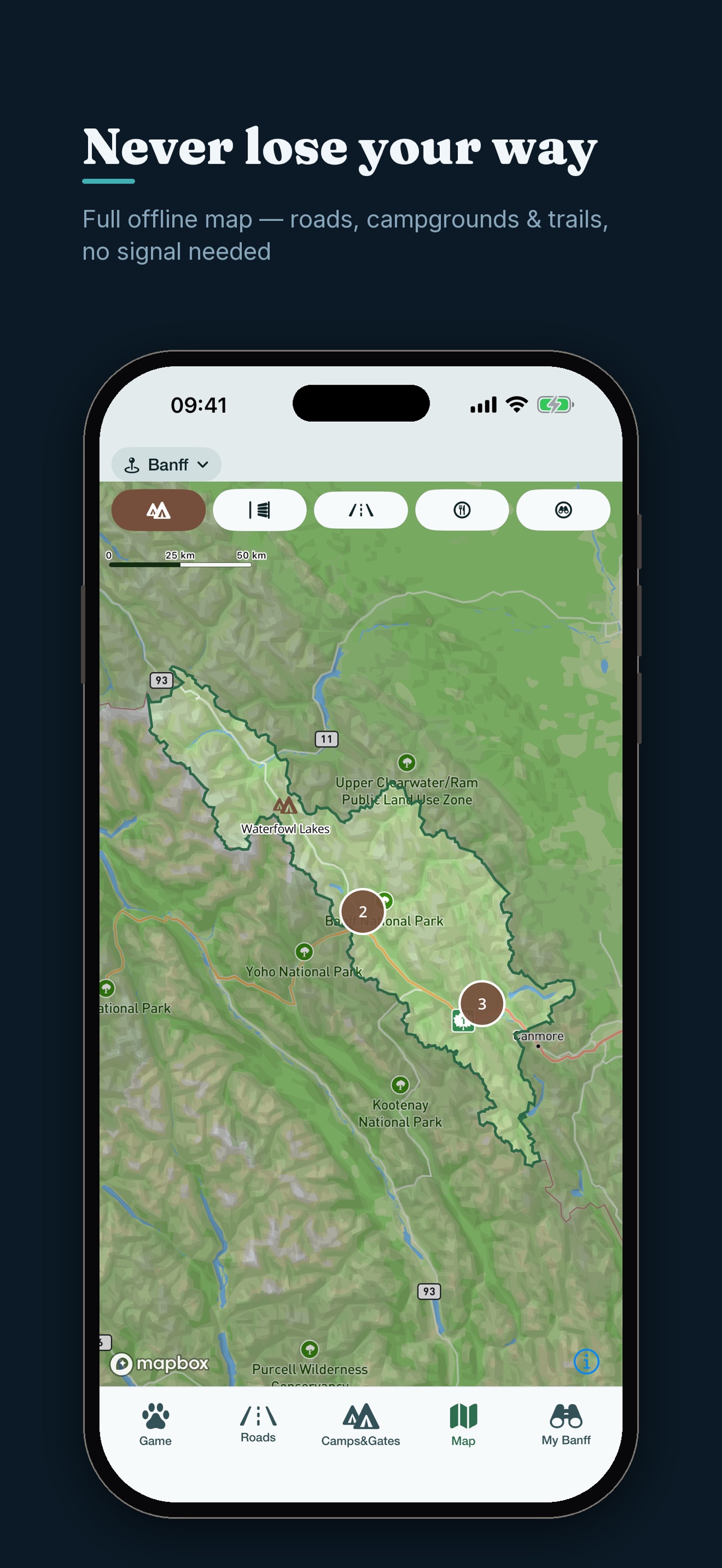 Screenshot 1 of Banff Wildlife Safari & Map