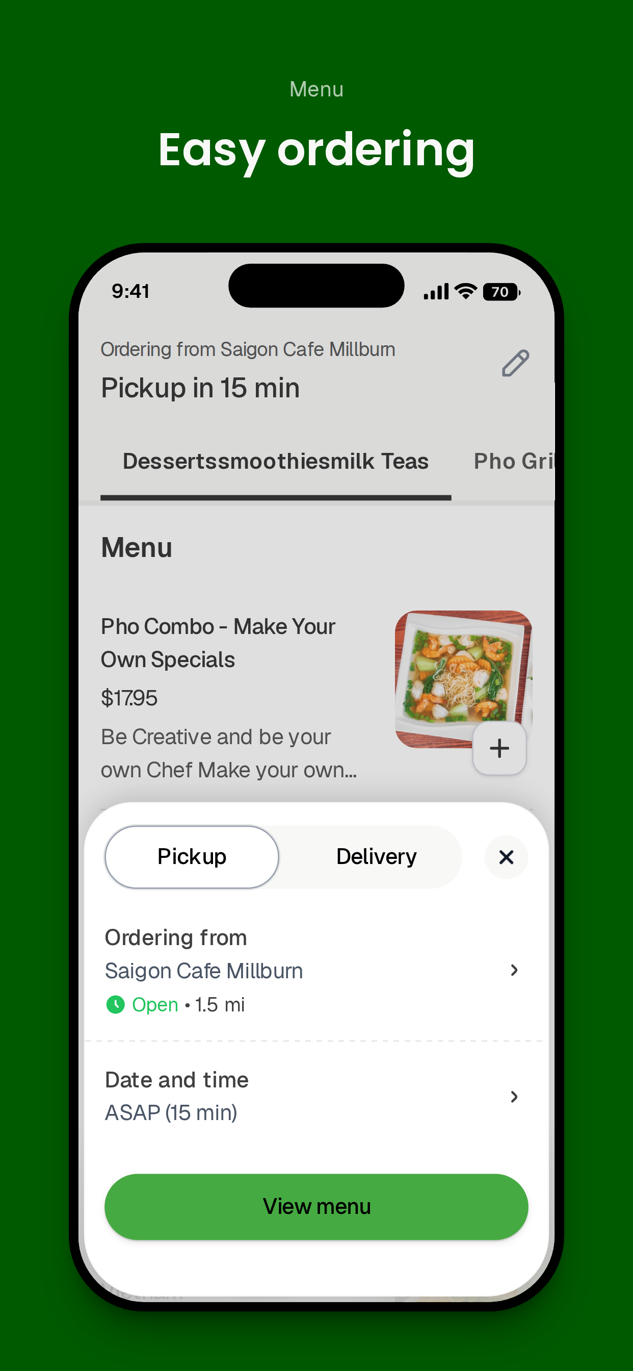Saigon Cafe Millburn To Go
