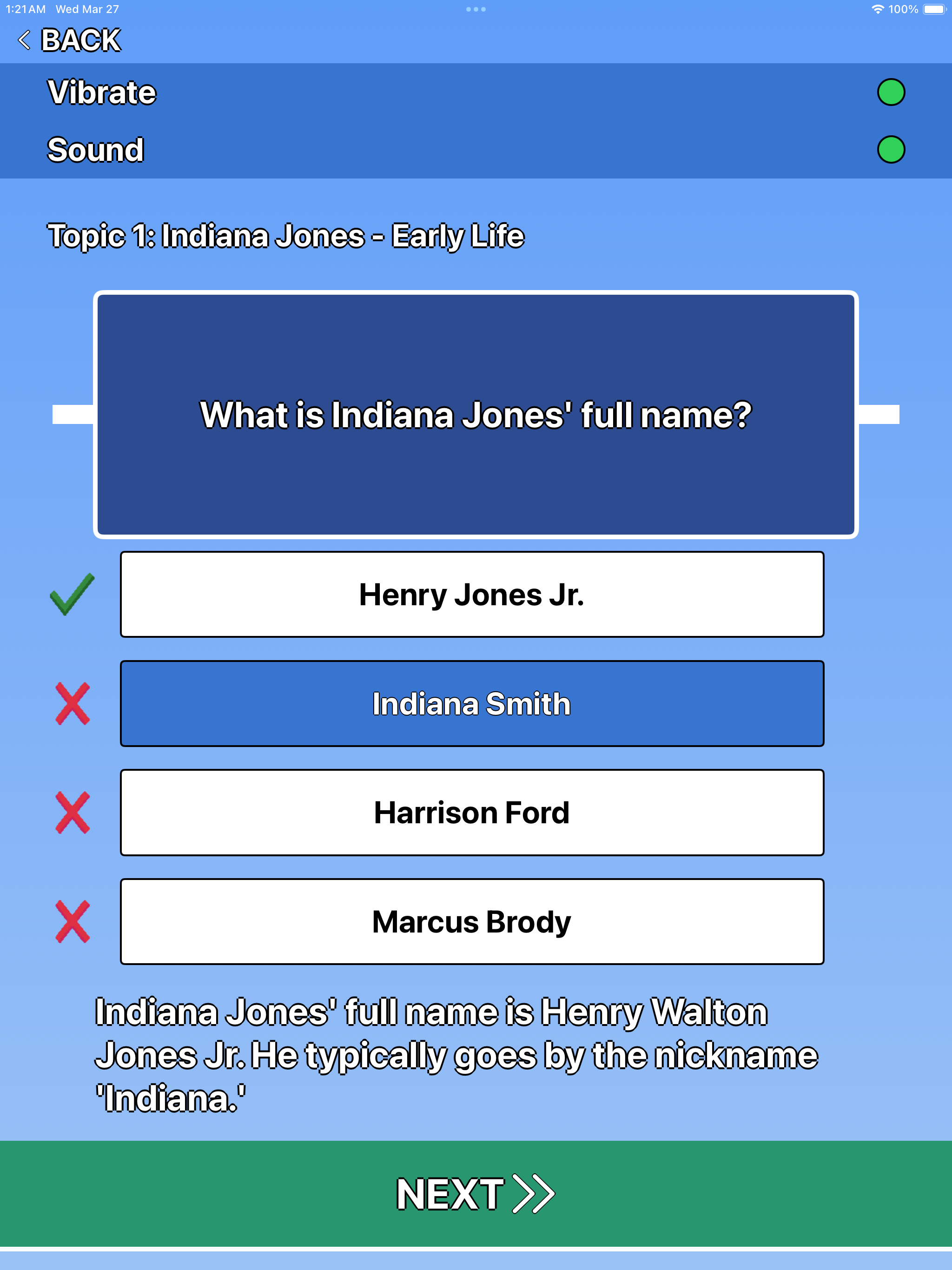 Indiana Jones Trivia