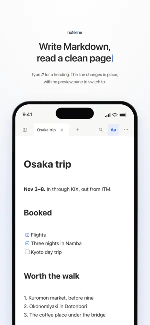 Noteline - Markdown Notes screenshot 2