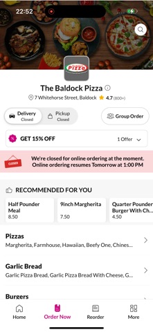 The Baldock Pizza. Screenshot 2 of 4