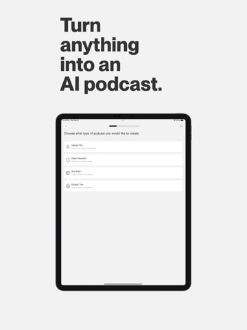Castify — Generate AI Podcasts iPad screenshot